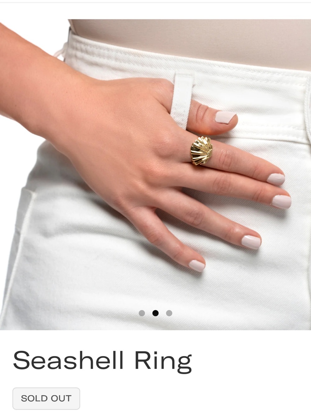 Gold Seashell Statement Ring